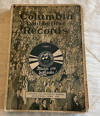 Antique 1915 COMPLETE CATALOG OF COLUMBIA DOUBLE-DISC RECORDS • $25