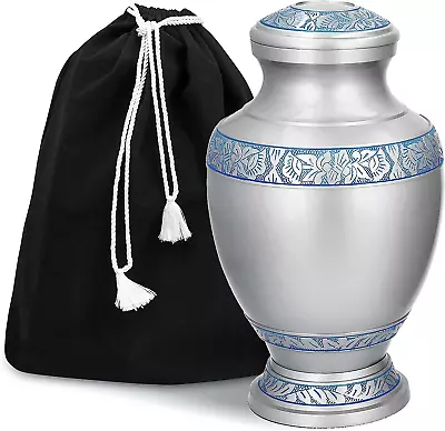 Cremation Urn For Adult Human Ashes - Large Handcrafted Funeral Memorial With El • $57.05