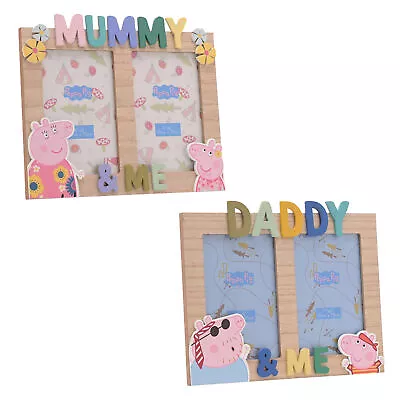Peppa Pig Wooden Photo Frame Double Picture Mummy / Daddy And Me  • £18.49