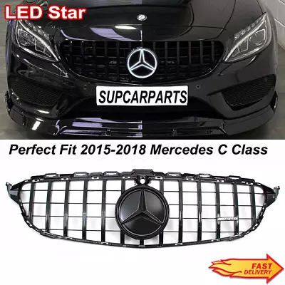 GTR Front Grille Grill LED For Mercedes Benz W205 C250 C180 C350 C43 2015-2018 • $87.96