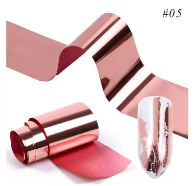 £2.55 • Buy Nail Art Foil Holographic Transfers 4*100cm Rose Gold Silver Light Gold Pink
