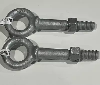 2 Bolts  5/8  X 4  Eye Bolts With Shoulder And Nut. Galvanized Heavy Duty  NEW • $19.50