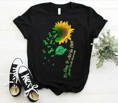 Mental Health Awareness Shirt It's Okay Not To Be Okay Green Ribbon Sunflower • $12.95