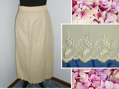 Antique Embroidered Bustle Skirt Wool C1900s Victorian Edwardian Period Costume • $82.23