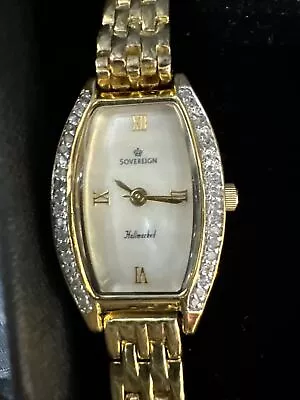 Sovereign Hallmark 9ct Gold And Diamond Women’s Watch With New Battery Swiss V8 • £57.53