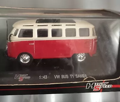 VW Volkswagen Bus T1 Samba Die-cast Model 1:43 Scale. Red/Cream • £6.99