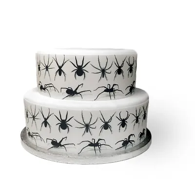 A4 Edible Decor Icing Sheet Halloween Spider Ribbon Border For Larger Cakes • £3.49