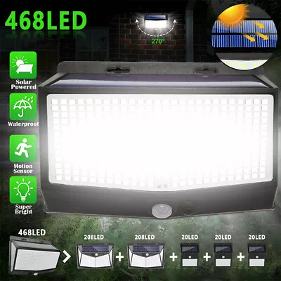 468 LED Solar Power Wall Light Waterproof PIR Motion Sensor Outdoor Street Lamp • $11.95