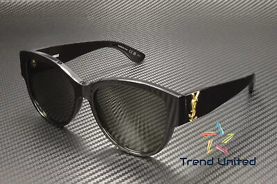 SAINT LAURENT SL M3 002 Round Oval Panthos Black Grey 55 Mm Women's Sunglasses • $210.97