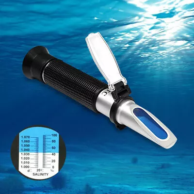 Portable Salinity Refractometer 0-10% Aquarium Sea Water Salt Meter Tester Tool • £13.99