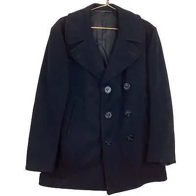 Vintage Us Navy Wool Peacoat Jacket Size 38 Naval Clothing Factory 50s 1959 • $71.99