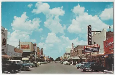 1950's McAllen Texas - Main Street Movie Theatre Old Autos - Vintage Postcard • $6.99