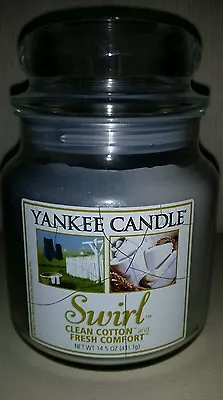 Yankee Candle RARE Swirl Candle Clean Cotton Fresh Comfort Deerfield Label VHTF  • £45