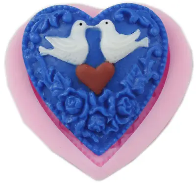 £3.39 • Buy Pigeon Heart Wedding Silicone Fondant Mould Cake Decorating Baking Icing Mold  