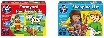 Orchard Toys Farmyard Heads And Tails Game & 003 Shopping List Game • £16.31