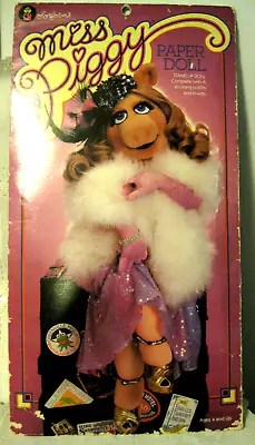 1980 Colorforms Miss Piggy 🐷Paper Doll Stand Up Outfits Wigs Muppets • $15