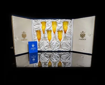 Faberge  Odessa Yellow Gold  Colored Crystal Champagne Flutes  NIB • $1472.50