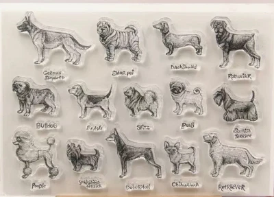 £7.50 • Buy Dog/Pet/Clear/UNMOUNTED/stamp/Pug/chihuahua/Terrier/bulldog/Yorkie/Set Of 14