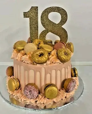 Custom Cake Topper 18th Glitter Any NUMBER 6 Inches Age Birthday18 Anniversary • £2.95
