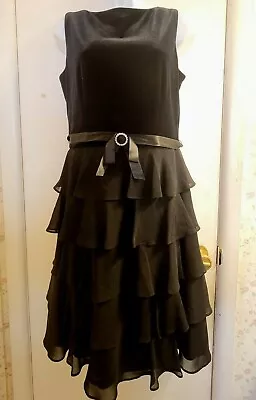 Jessica Howard Evenings BLACK Sleeveless Dress; Sz 8;Velvet W/Rhinestone Accents • $19.99