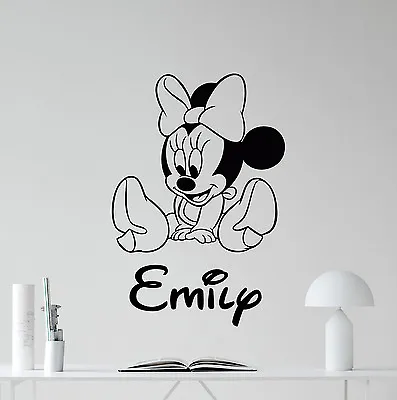 Personalized Minnie Mouse Wall Decal Girl Custom Name Vinyl Sticker Decor 116crt • $29.97