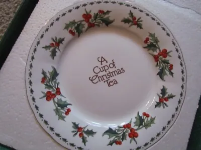 A Cup Of Christmas Tea Dinner Plate Fine Bone China 10 1/2” Hegg • $32