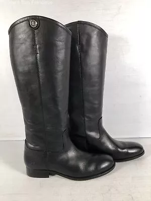 Frye Womens Melissa 3475447 Black Leather Pull On Knee High Riding Boots 8.5B • $34.99