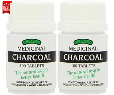 J.L Bragg's Charcoal Tablets 100 - Pack Of 2 Free And Fast Delivery Across UK... • £9.99