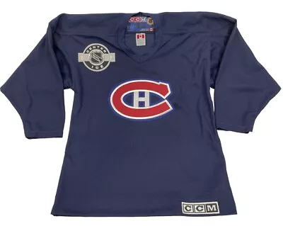 Montreal Canadiens Vintage CCM Sewn NHL Hockey Center Ice Jersey Youth Boys XL • $26.35