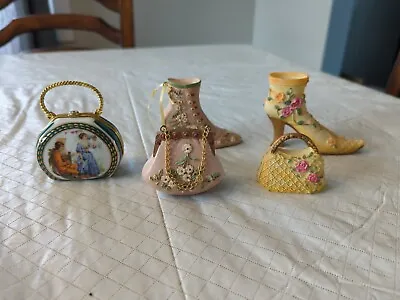 Lot Of Vintage Look Shoe Figures And PursesResin Porcelain • $19.95