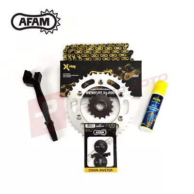 AFAM Upgrade Gold Chain And Sprocket Kit Fits Kawasaki KH750 H2 A/B/C 72-75 • £149