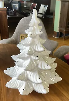 Vintage Atlantic Mold Ceramic Christmas Tree White 14” Naked No Base • $90