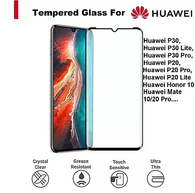 FOR Huawei P20 P30 P40 Pro Lite 3D Curved Tempered Glass Screen Protector • £3.09