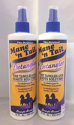 2 The Original MANE 'N TAIL DETANGLER Spray Tangles & Knots Solution 12 Fl.oz • $19.95