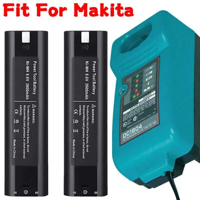 2Pack For MAKITA 9.6VOLT Battery / Charger 9000 9001 632007-4 191681-2 9033 9102 • $16.98