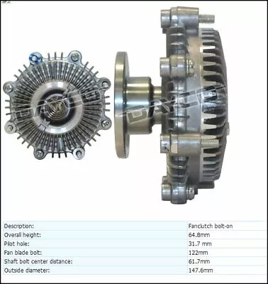 FAN CLUTCH VISCOUS HUB FITS HOLDEN RODEO TF 2.8Ltr 4JB1-T TURBO DIESEL ENGINE • $115.50