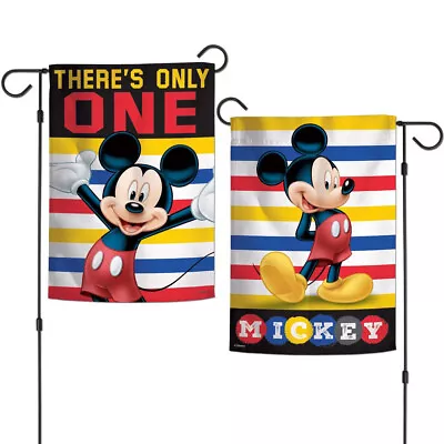 New Disney Mickey Mouse  There's Only One    2 Sided  Indoor Outdoor Garden Flag • $13.88