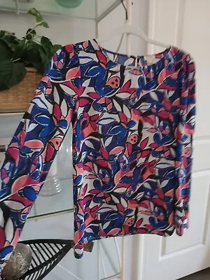 J. Crew Size XS Women's Colorful Abstract Printed Blouse Flowers & Butterflies • $4.80