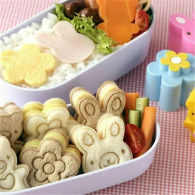 £4.24 • Buy 3X Sandwich Crust Cutter Cookie Bread Cake Toast Mold Flower Bear Shape W SALE