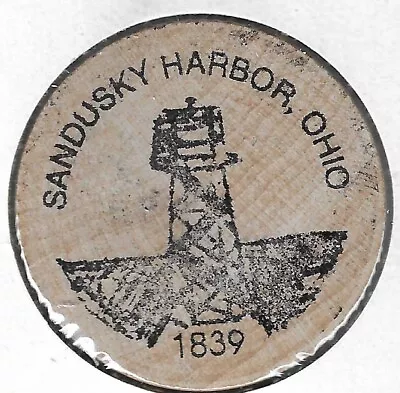 Sandusky Harbor Lighthouse Ohio Penn-Ohio Money Collectors Wooden Nickel • $8.95