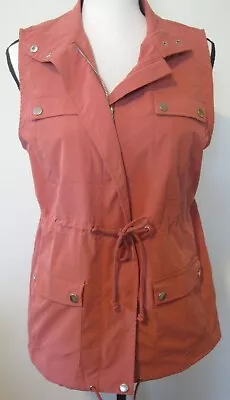 Entro Vest Women's S Small Peach Sleeveless Full Zip Polyester Snap New • $23.45