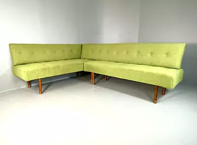 EB6341 Vintage Danish Corner Sofa Day Bed Green 1960s Retro MCM M4SS • £475