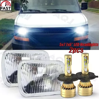 Pair 7x6  5x7 LED Headlight Fit Chevy Express Cargo Van 1500 2500 3500 Truck** • $102.89