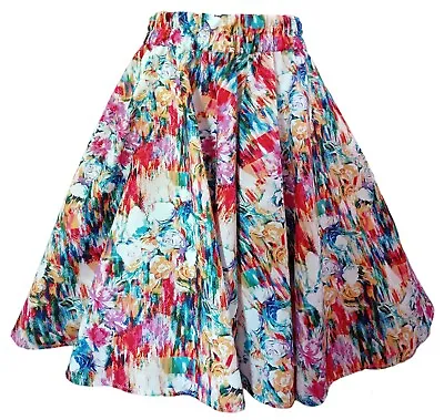 1950s Vintage Retro Rockabilly Circle Skirt Floral Ripple Choice Of Sizes • £19.99