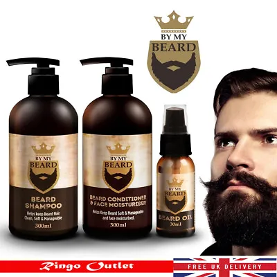 By My Beard Care Set Of Shampoo Oil Conditioner & Moisturiser Mens Facial Hair • £3.99