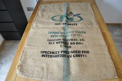 Large Empty Coffee Bean Hessian Burlap Jute Sack Bag Garden Planter Smoker Fuel • £4.90