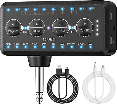 LEKATO Guitar Bluetooth Headphone Amp 10 Presets 10 Amp Models 10 IR Loading • £29.80