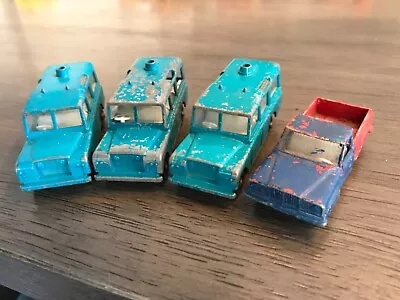 4 Vintage Lesney Matchbox England 3 Land Rover Safari & Jeep Gladiator • $8.95