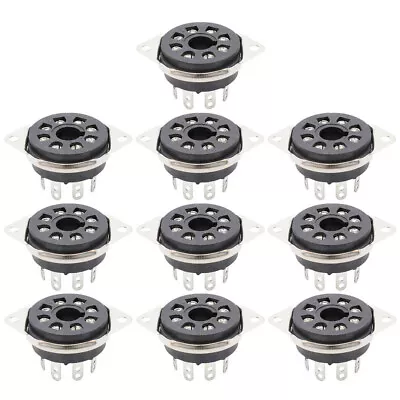 10Pcs 8Pin Octal Bakelite Tube Socket For KT88 EL34 6550 Bottom Chassis Mount US • $20.05