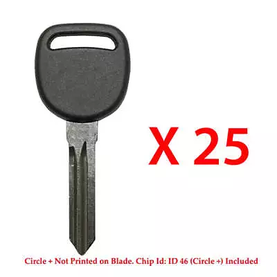 $60.58 • Buy New Uncut Chipped Transponder Key Replacement For GM Circle+ Z Keyway (25 Pack)
